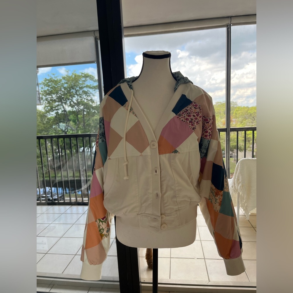 Anthropologie by Daily Practice Colorful Patchwork Jacket Bomber - Picture 9 of 13